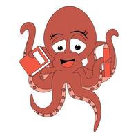 cute octopus animal cartoon graphic vector