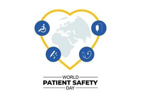 World patient safety day background with safety symbol on september 17 vector