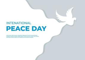 International peace day background on September 21 with white pigeon. vector