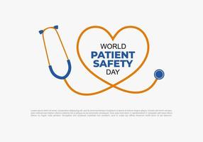 World patient safety day background with stethoscope on september 17. vector