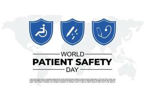 World patient safety day background with safety symbol on september 17 vector