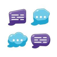 Group of speech bubbles with lines vector