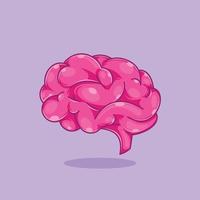 diseño de ilustración de icono de dibujos animados de cerebro vector