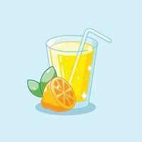 limonada de dibujos animados en diseño de vidrio vector