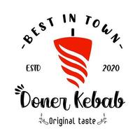 Doner kebab logo for restaurants and markets. vector