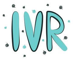 ivr, ilustración de respuesta de voz interactiva de letras. vector logo clipart es una simple ilustración abstracta aislada en un fondo blanco.