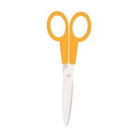 Stationery scissors are a school cutting tool. Vector isolated illustration for design or decoration.