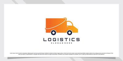 inspiración de diseño de logotipo de transporte de camiones de logística para empresas vector