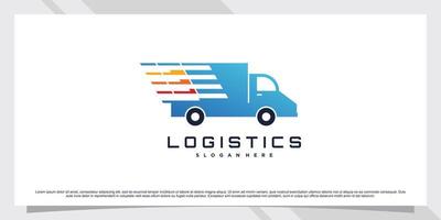 Logistics truck transportation logo design inspiration for business vector