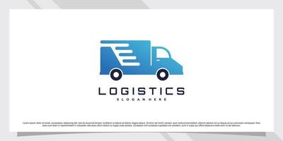 Logistics truck transportation logo design inspiration for business vector