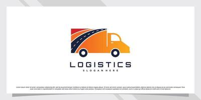 Logistics truck transportation logo design inspiration for business vector