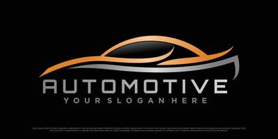 diseño de logotipo automotriz con ícono de automóvil deportivo y vector premium de concepto moderno creativo