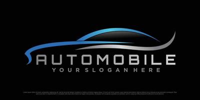 diseño de logotipo de coche con icono de coche deportivo y vector premium de concepto moderno