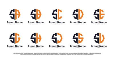 colección de plantilla de diseño de logotipo de icono de letra inicial s con vector premium de elemento creativo