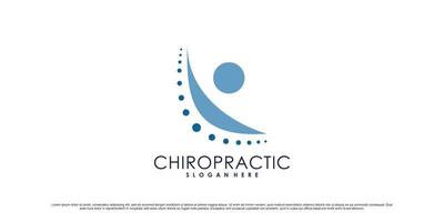 Chiropractic icon logo design inspiration for health care spine with creative concept Premium Vector