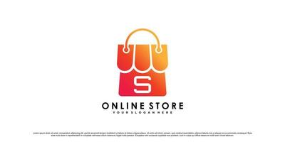 Online store logo design for commerce business icon with modern style concept Premium Vector