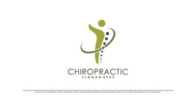 Chiropractic icon logo design inspiration for health care spine with creative concept Premium Vector