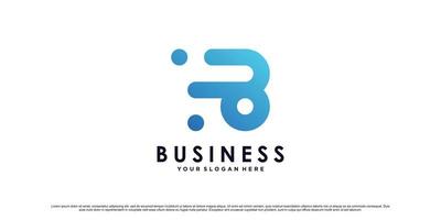 plantilla de diseño de logotipo de letra b para negocios o personal con vector premium de concepto moderno único
