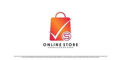 Online store logo design for commerce business icon with modern style concept Premium Vector