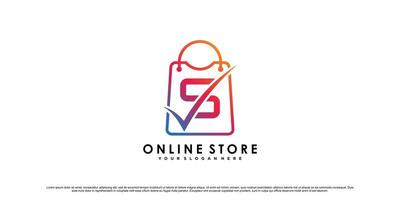 Online store logo design for commerce business icon with modern style concept Premium Vector