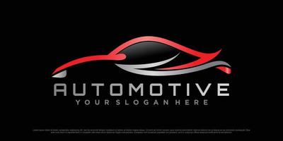 diseño de logotipo automotriz con ícono de automóvil deportivo y vector premium de concepto moderno creativo