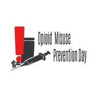 Opioid Misuse Prevention Day,  silhouette of dangerous drugs for themed banner vector