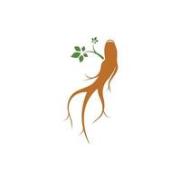 plantilla de diseño de ilustración de icono de vector de ginseng