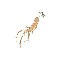 plantilla de diseño de ilustración de icono de vector de ginseng