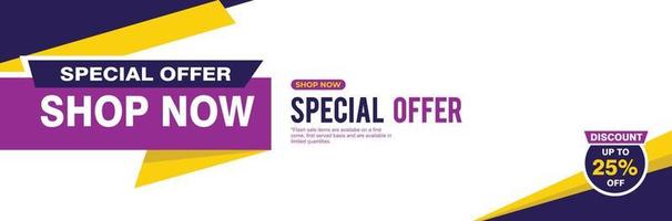 25 Percent discount offer, clearance, promotion banner layout with advertising template. vector
