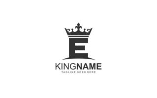 E logo crown for construction company. letter template vector illustration for your brand.