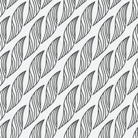 hand drawn leaves monochrome seamless pattern vector