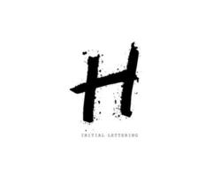h letra inicial de pincel o logotipo escrito a mano para la identidad. logo con firma y estilo dibujado a mano. vector