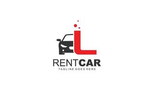 L logo rental for branding company. transportation template vector illustration for your brand.