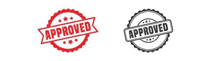 Approved stamp rubber with grunge style on white background vector