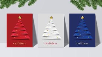 conjunto de tarjetas de felicitación para navidad y año nuevo de fondo. vector