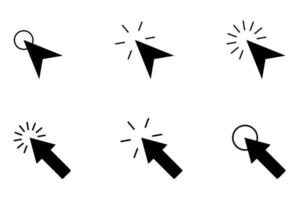 Computer Pointer cursor mouse icon set. Clicking cursor symbol vector