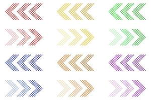 Directional Arrow icon set. Colorful arrow symbol right and left direction vector