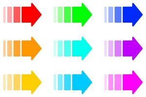 Directional Arrow icon set. Motion Colorful arrow symbol vector