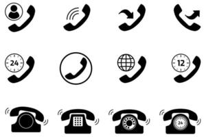 conjunto de iconos de teléfono. colección de símbolos telefónicos. ilustración vectorial plana