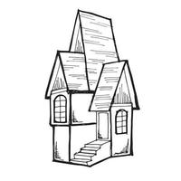 village house sketch vector design