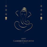 feliz ganesh chaturthi diseño de publicación en redes sociales vector