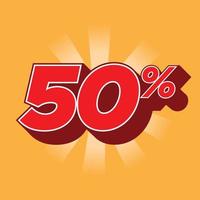 50 percent discount label vector design