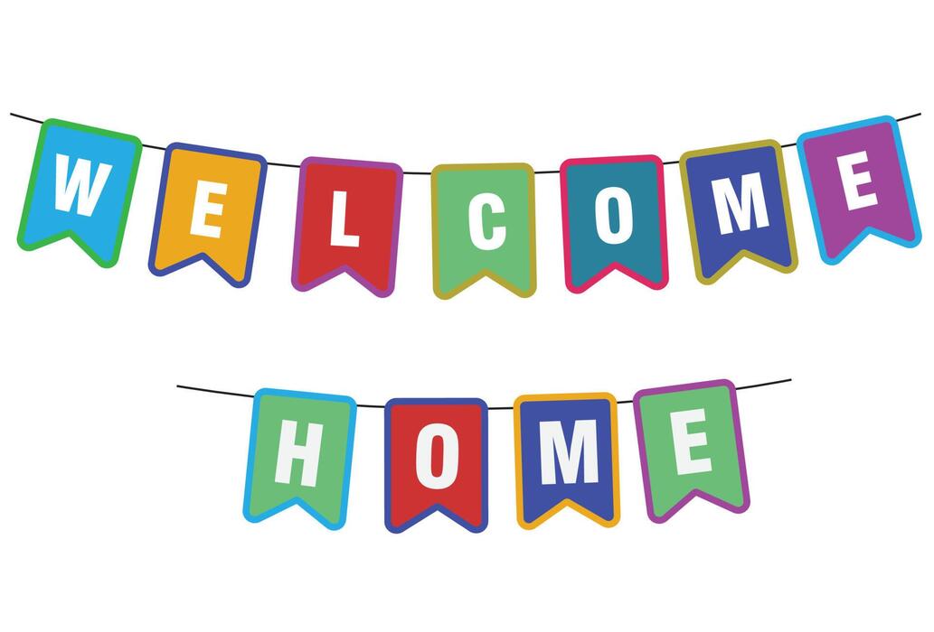 Welcome Home Banner Vector Art Icons and Graphics for Free Download
