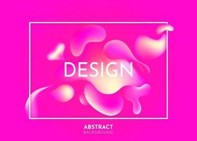 Liquid flow purple, pink 3D neon lava lamp vector geometric background frame for banner, card, UI design or wallpaper. Gradient mesh bubble in the shape of a wave drop. Fluid colorful abstract shapes.