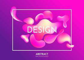 Liquid flow purple, pink 3D neon lava lamp vector geometric background frame for banner, card, UI design or wallpaper. Gradient mesh bubble in the shape of a wave drop. Fluid colorful abstract shapes.