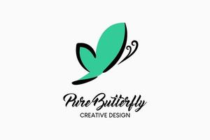 diseño de logotipos para el cuidado de la piel, cosmética o belleza. icono de mariposa en concepto creativo y simple. ilustración vectorial del logotipo de moda. vector