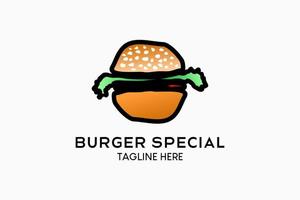 diseñe el logotipo de buger con un concepto creativo y simple dibujado a mano. ilustración vectorial moderna vector