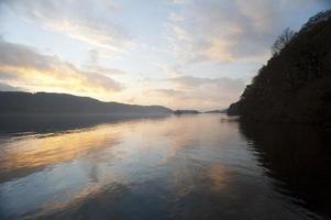 Beautiful tranquil sunset over Lake Windermere photo