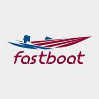 fast boat logo vector design illustration