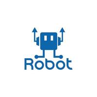 robot logo illustration, vector design